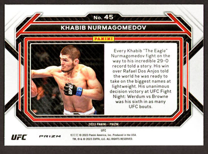 Khabib Nurmagomedov Green Prizm 2023 Panini Prizm UFC Card # 45