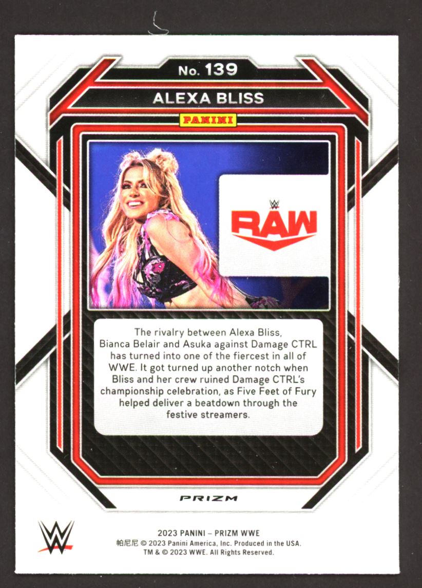 Alexa Bliss Cracked Ice 2023 Panini Prizm WWE Card # 139