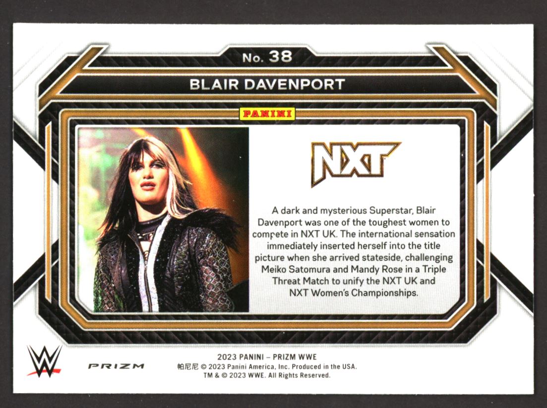 Blair Davenport Cracked Ice 2023 Panini Prizm WWE Card # 38