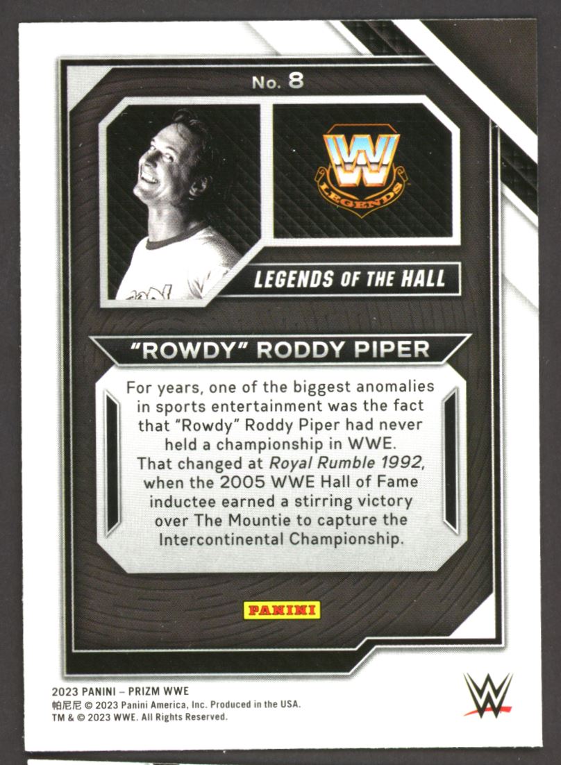 Rowdy Roddy Piper Legends Of the Hall 2023 Panini Prizm WWE Card # 8