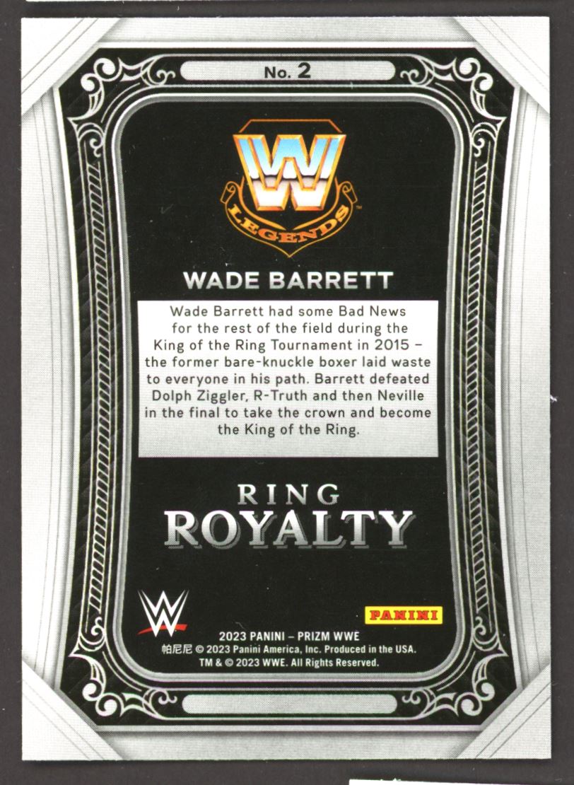 Wade Barrett Ring Royalty 2023 Panini Prizm WWE Card # 2