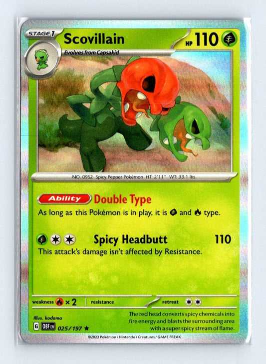 Scovillain Holo 2023 Scarlet & Violet Series - Obsidian Flames Card # 25
