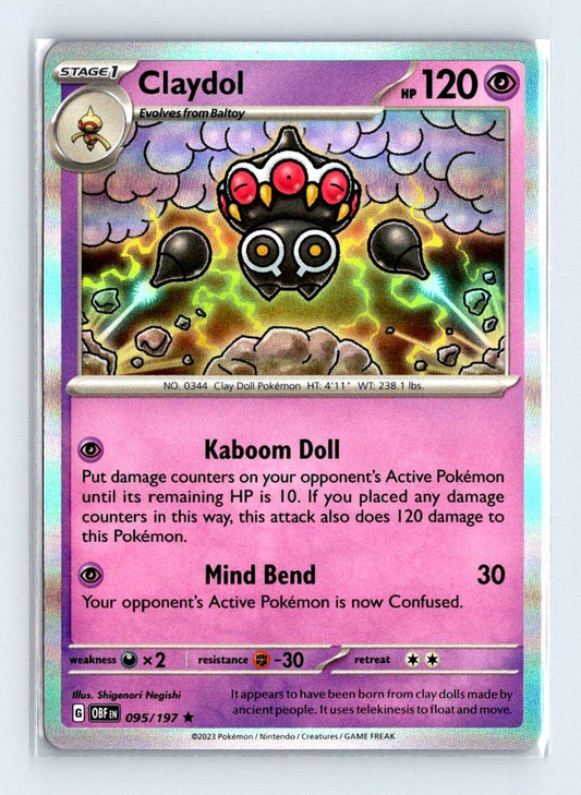 Claydol Holo 2023 Scarlet & Violet Series - Obsidian Flames Card # 95