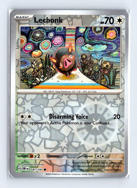 Lechonk Reverse Holo 2023 Scarlet & Violet Series - Obsidian Flames Card # 181