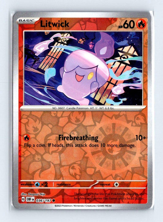 Litwick Reverse Holo 2023 Scarlet & Violet Series - Obsidian Flames Card # 36