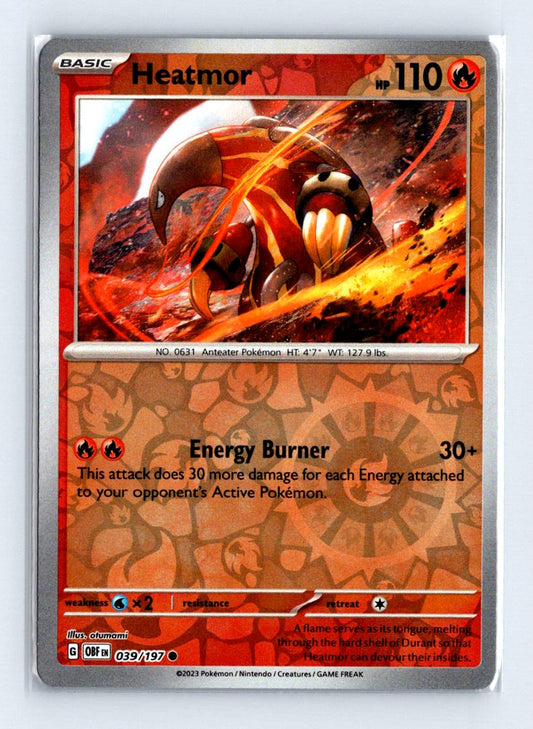 Heatmor Reverse Holo 2023 Scarlet & Violet Series - Obsidian Flames Card # 39