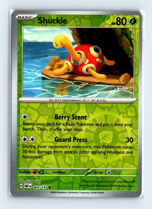Shuckle Reverse Holo 2023 Scarlet & Violet Series - Obsidian Flames Card # 5