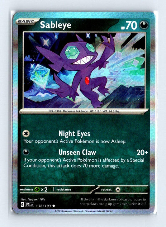 Sableye Holo 2023 Scarlet & Violet Series - Paldea Evolved Card # 136