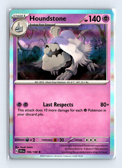 Houndstone Holo 2023 Scarlet & Violet Series - Trick or Trade 2023 Card # 106