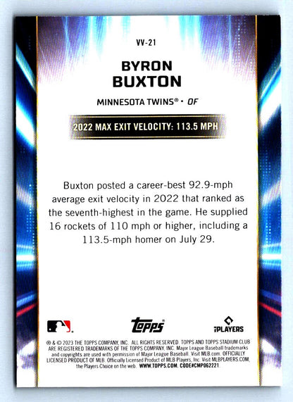 Byron Buxton 2023 Stadium Club Virtuosos of Velocity Card # VV-21