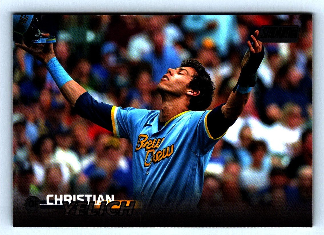 Christian Yelich Black 2023 Stadium Club Card # 121