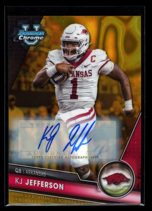 KJ Jefferson Gold Lava 8/50 2023 Topps Bowman U Chrome Autograph Card # 97