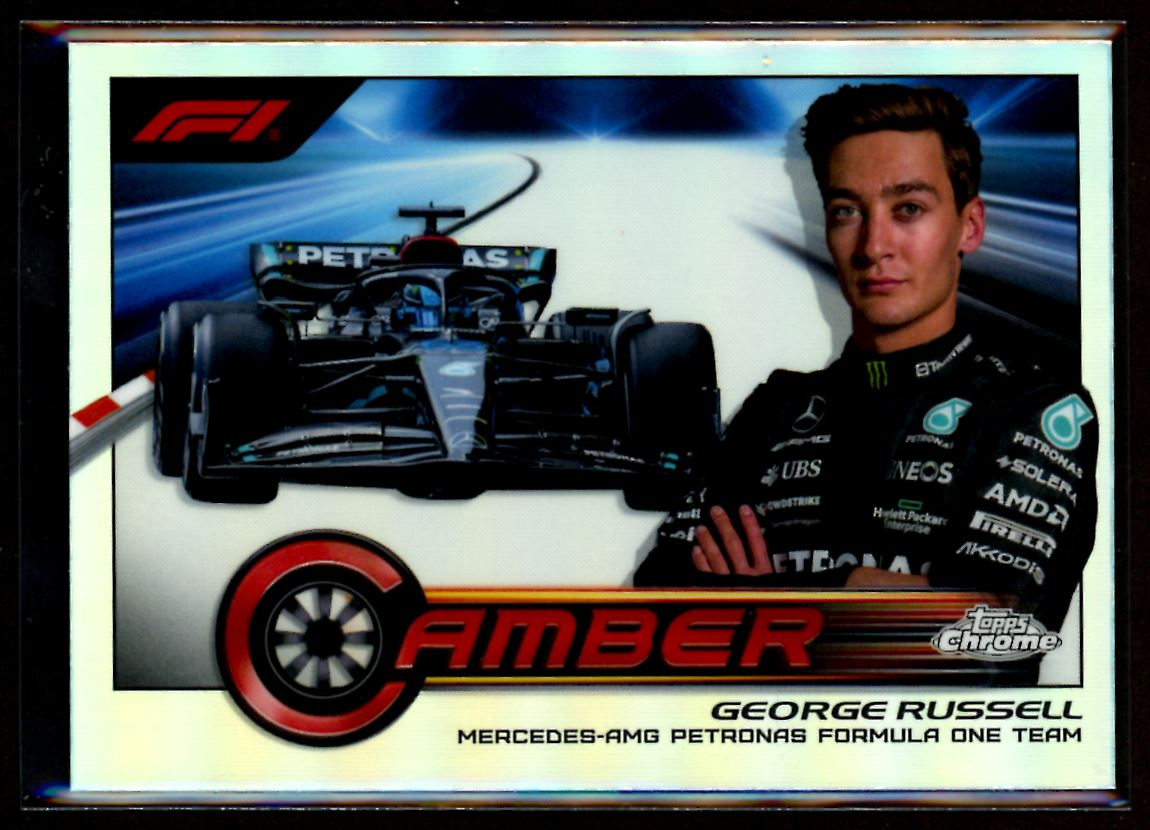 George Russell Camber 2023 Topps Chrome F1 Card # CAM-GRIII