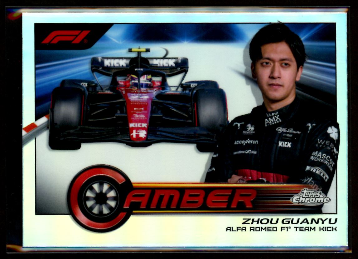 Zhou Guanyu Camber 2023 Topps Chrome F1 Card # CAM-ZG