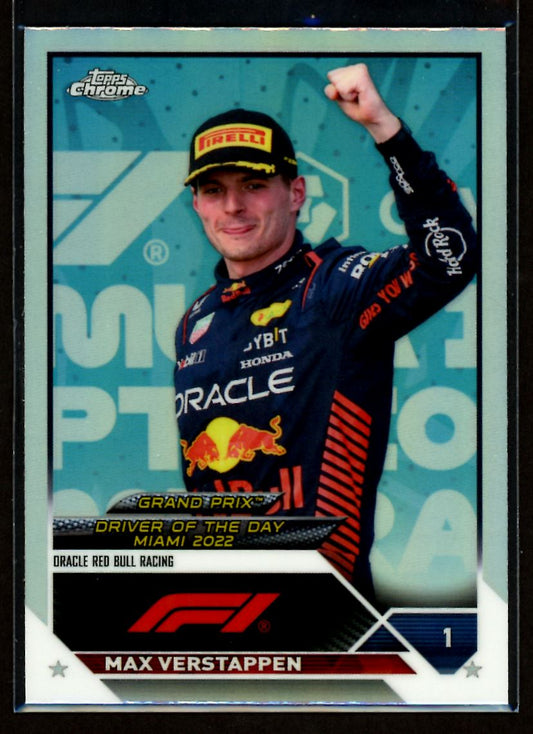 Max Verstappen Refractor 2023 Topps Chrome F1 Card # 170
