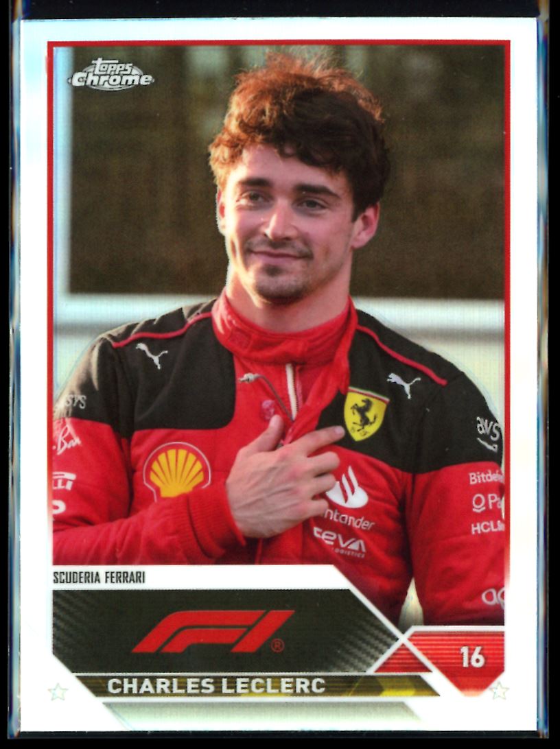 Charles Leclerc Refractor 2023 Topps Chrome F1 Card # 154