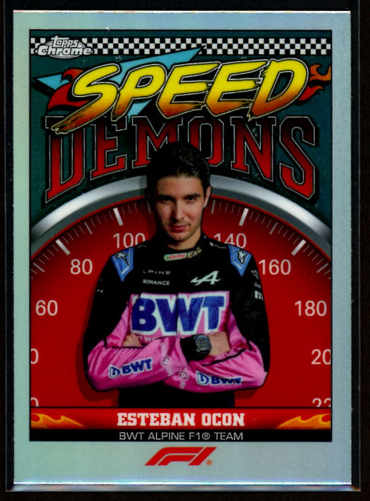 Esteban Ocon Speed Demons 2023 Topps Chrome F1 Card # SD-EO