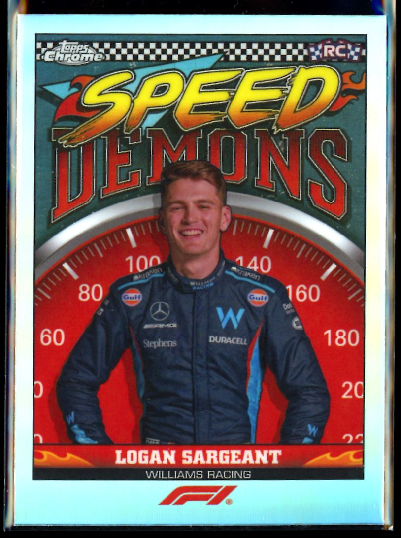 Logan Sargeant Speed Demons 2023 Topps Chrome F1 Card # SD-LS