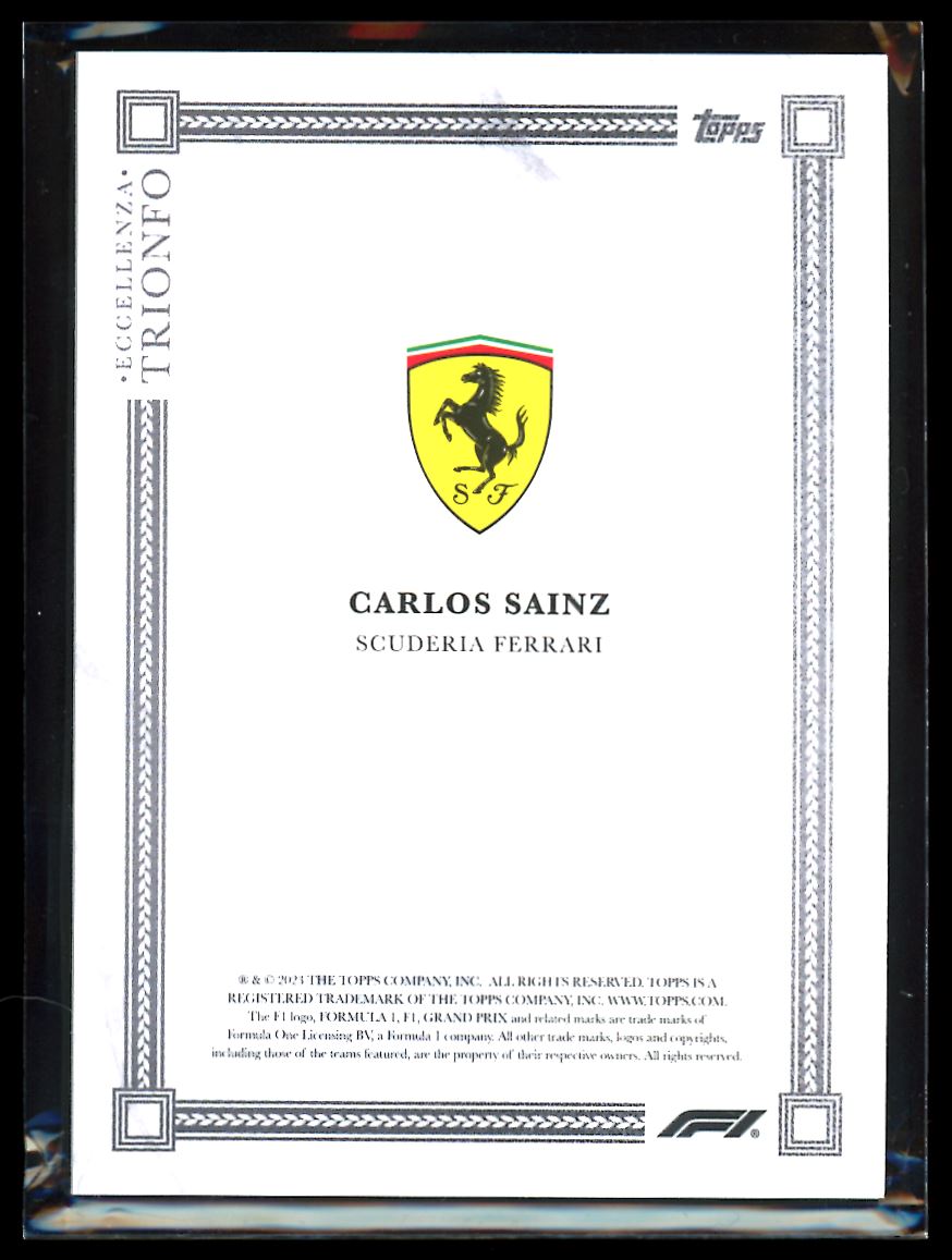 Carlos Sainz Trionfo 2023 Topps Eccellenza Card