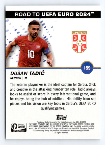 Dusan Tadic Purple /99 2023 Topps Pristine Road To UEFA Euro 2024 Card # 159