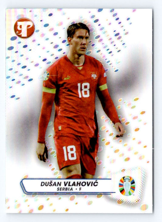 Dusan Vlahovic Refractor 2023 Topps Pristine Road To UEFA Euro 2024 Card # 156