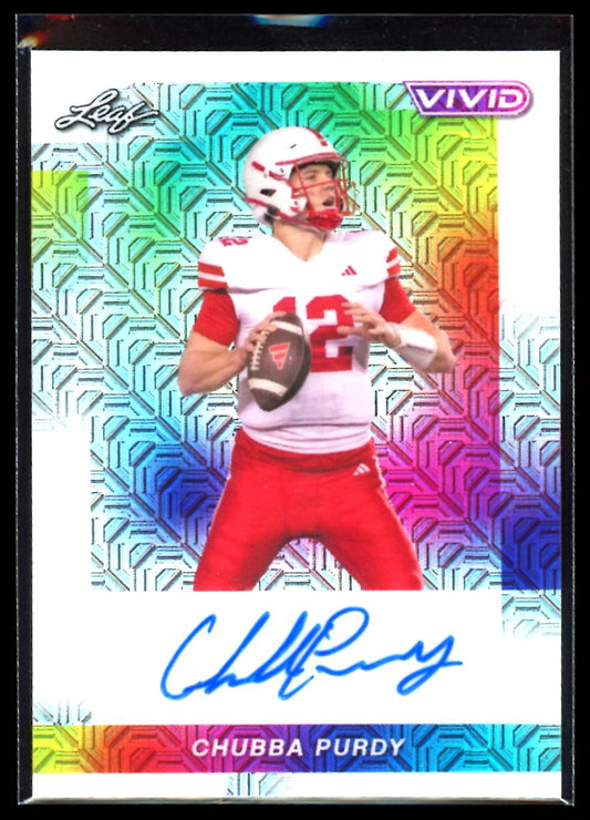 Chubba Purdy White Mojo /6 2024 Leaf Vivid Football Card # BA-CP1