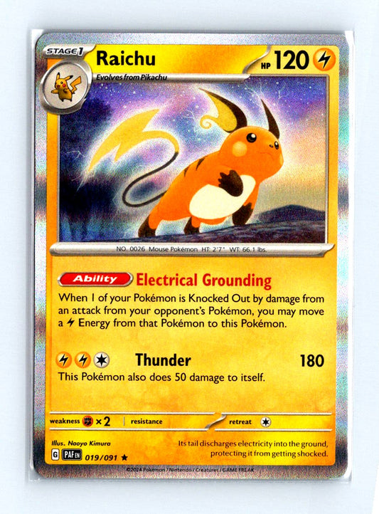 Raichu Holo 2024 Scarlet & Violet Series - Paldean Fates Card # 019/091