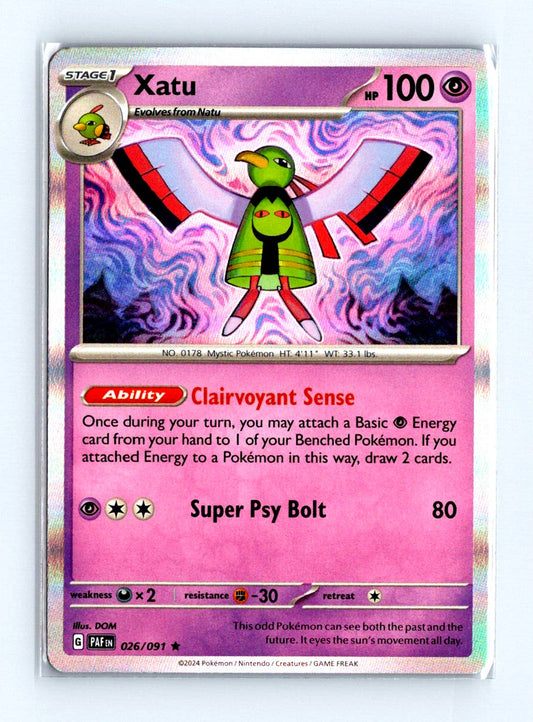 Xatu Holo 2024 Scarlet & Violet Series - Paldean Fates Card # 026/091