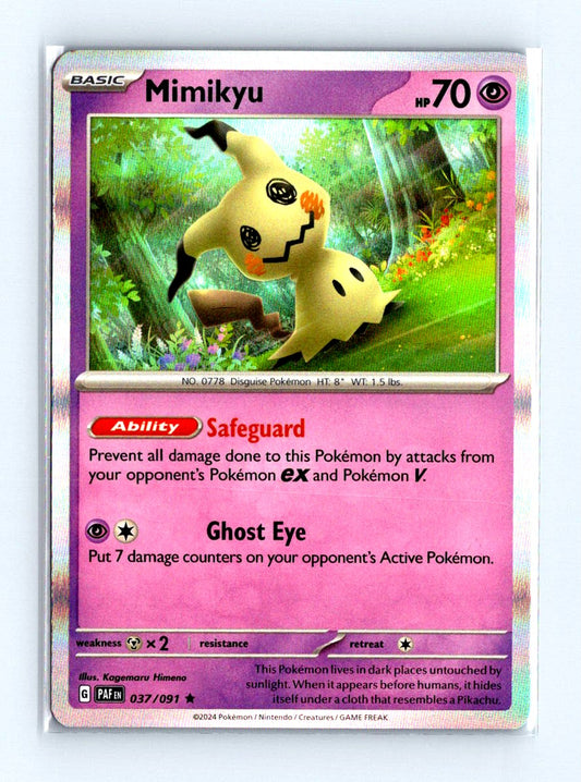 Mimikyu Holo 2024 Scarlet & Violet Series - Paldean Fates Card # 037/091