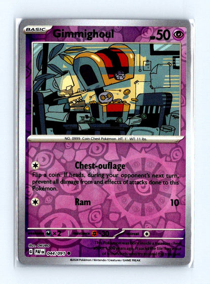 Gimmighoul Reverse Holo 2024 Scarlet & Violet Series - Paldean Fates Card # 044/091