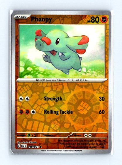 Phanpy Reverse Holo 2024 Scarlet & Violet Series - Paldean Fates Card # 048/091