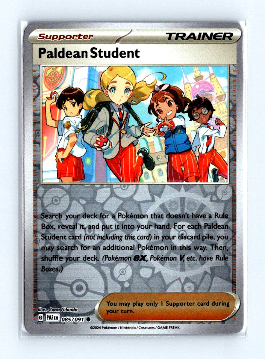 Paldean Student Reverse Holo 2024 Scarlet & Violet Series - Paldean Fates Card # 085/091