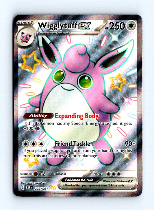 Wigglytuff Ex Shiny Fully Art 2024 Scarlet & Violet Series - Paldean Fates Card # 222/0910