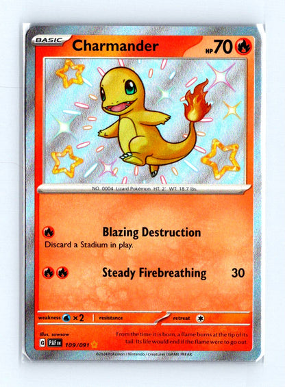 Charmander Shiny Holo 2024 Scarlet & Violet Series - Paldean Fates Card # 109/091