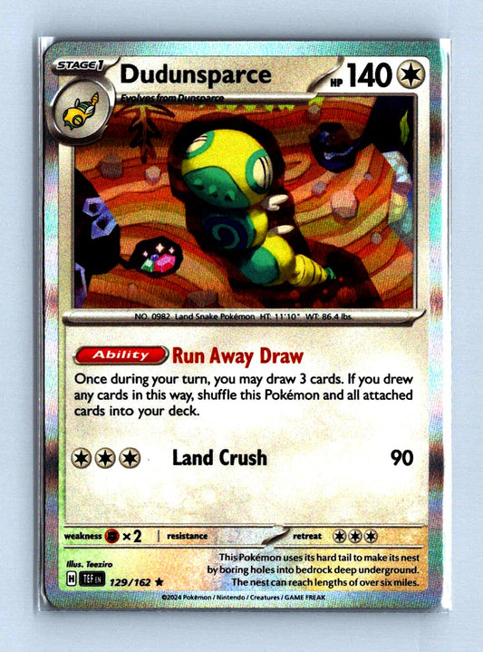 Dudunsparce Holo 2024 Scarlet and Voilet - Temporal Forces Card # 129/162
