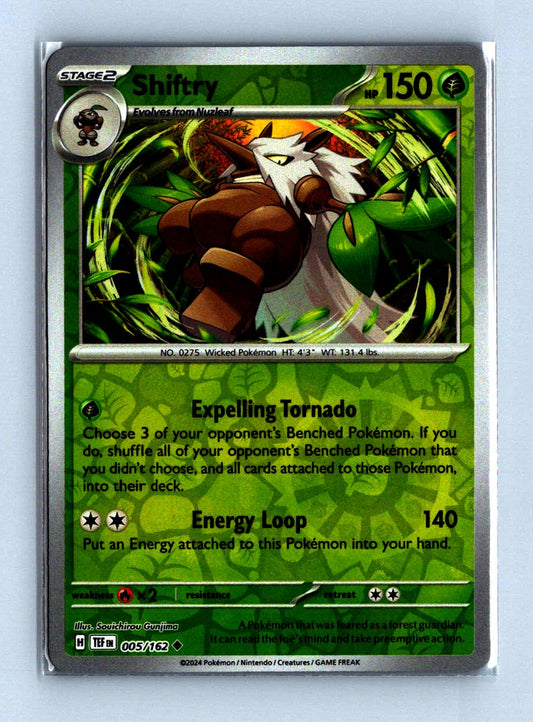 Shiftry Reverse Holo 2024 Scarlet and Voilet - Temporal Forces Card # 005/162