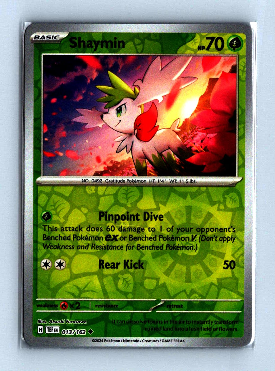 Shaymin Reverse Holo 2024 Scarlet and Voilet - Temporal Forces Card # 013/162