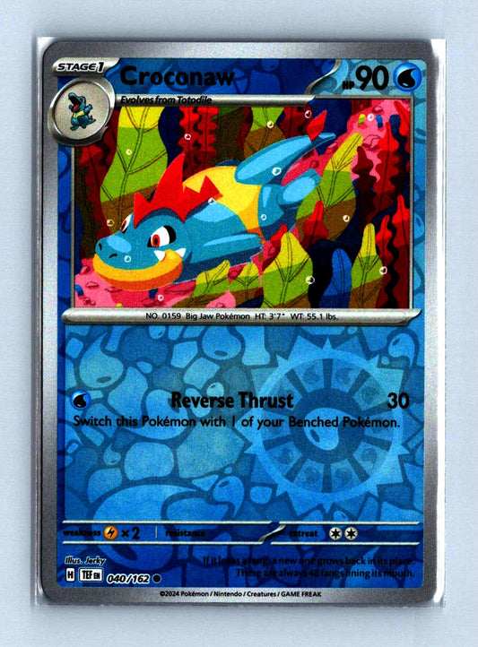 Croconaw Reverse Holo 2024 Scarlet and Voilet - Temporal Forces Card # 040/162