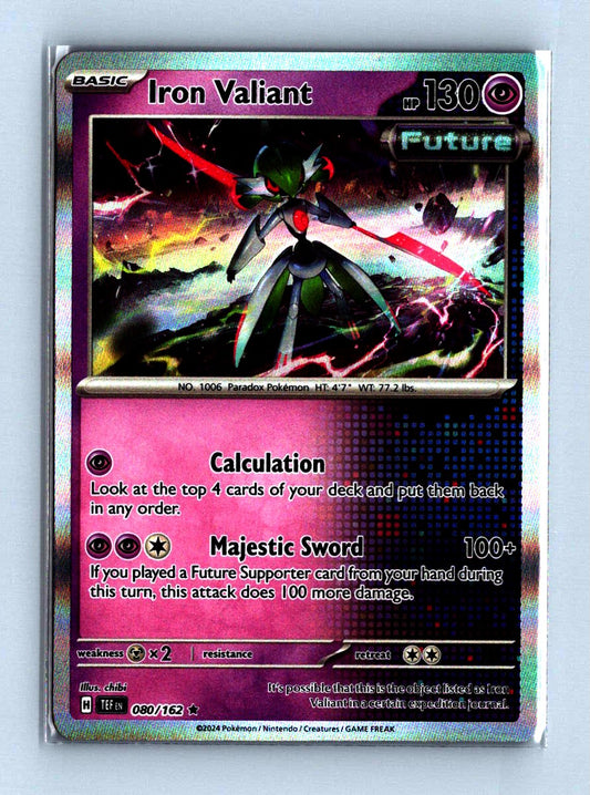 Iron Valient Reverse Holo 2024 Scarlet and Voilet - Temporal Forces Card # 080/162