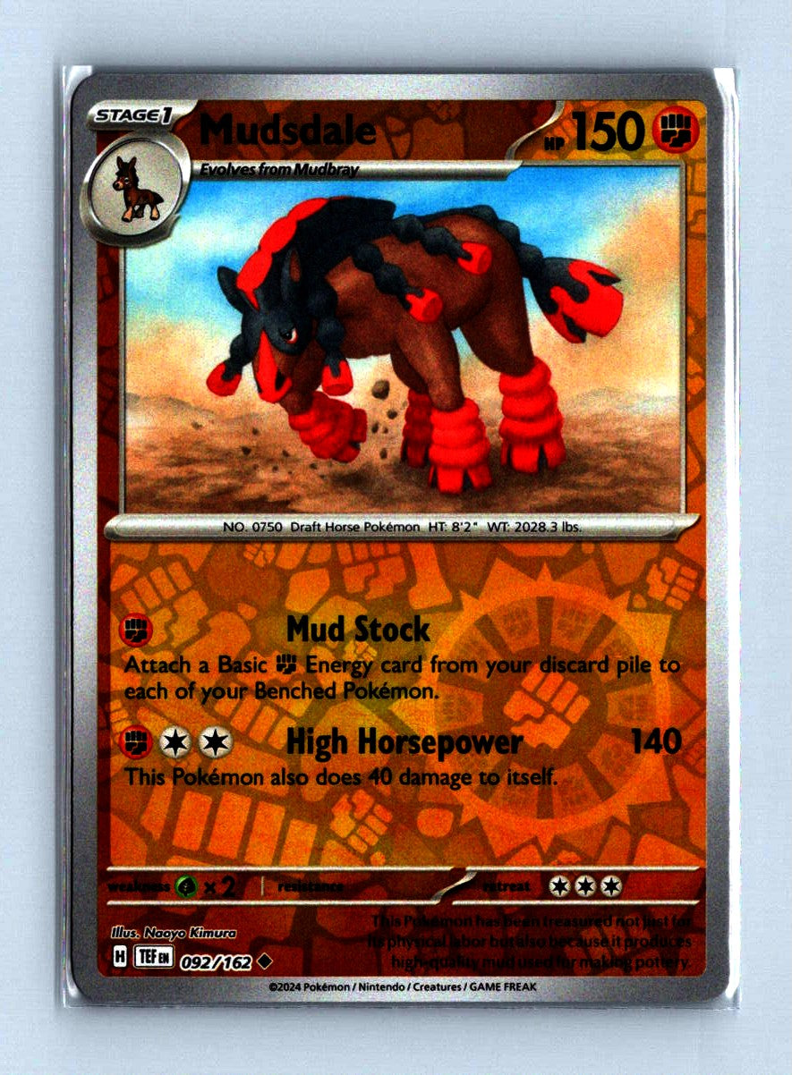 Mudsdale Reverse Holo 2024 Scarlet and Voilet - Temporal Forces Card # 092/162