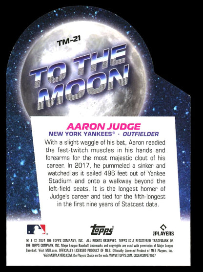 Aaron Judge Die-Cut 2024 Topps Big League Baseball To The Moon Card # TM-21