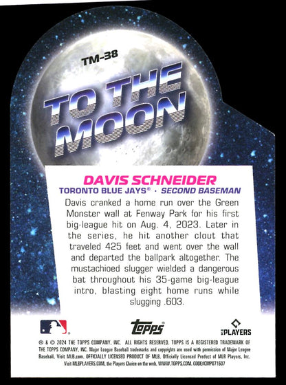 Davis Schneider Die-Cut 2024 Topps Big League Baseball To The Moon Rookie Card # TN-38