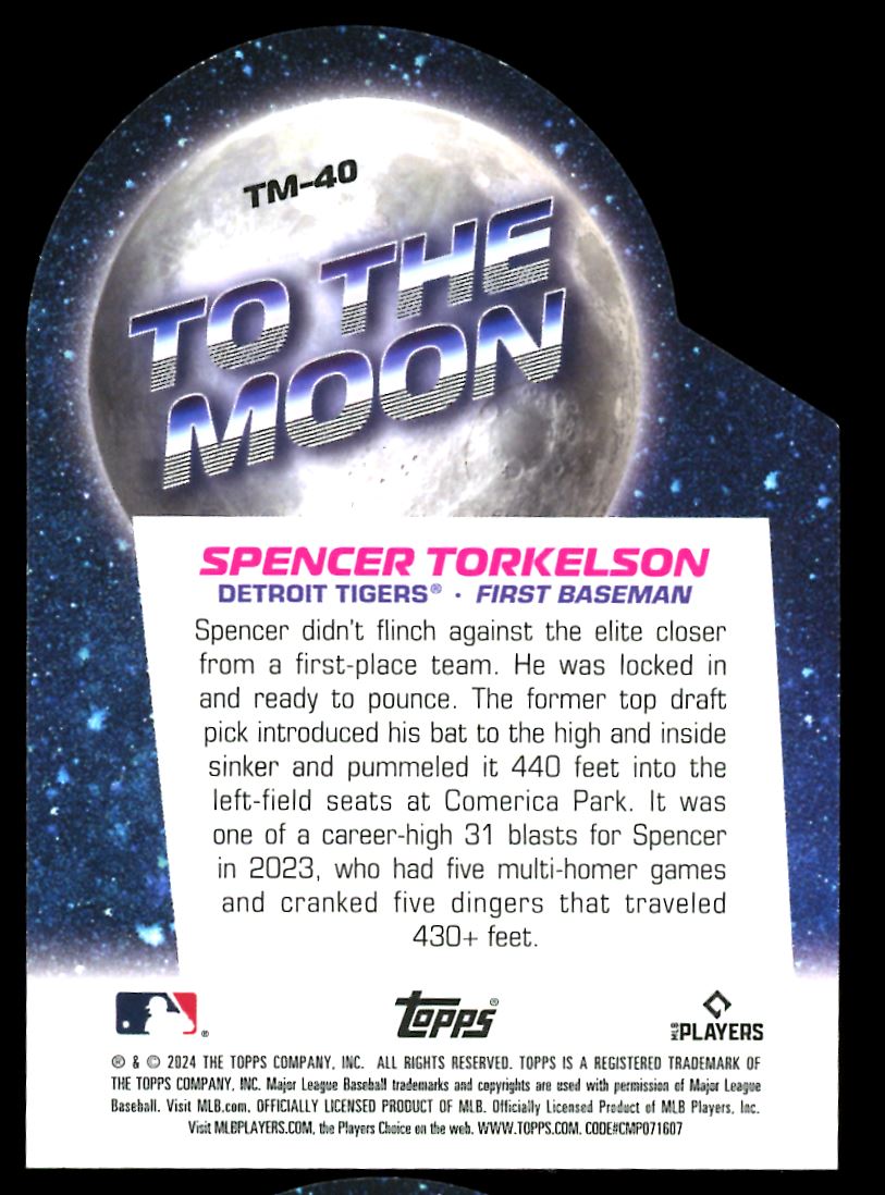 Spencer Torkelson Die-Cut 2024 Topps Big League Baseball To The Moon Card # TN-40