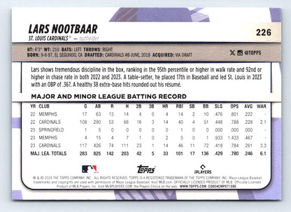 Lars Nootbaar Rainbow Foil 2024 Topps Big League Baseball Card # 226