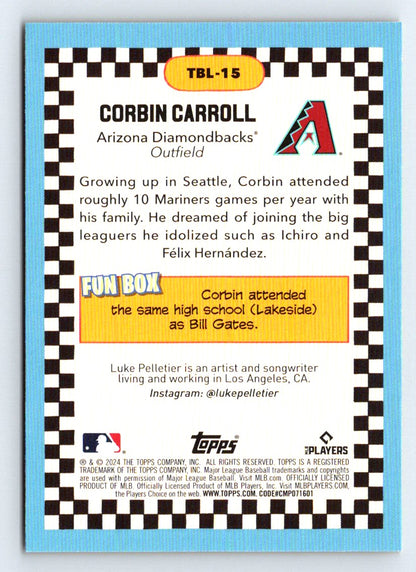 Corbin Carroll Thrownback Checkerboard 2024 Topps Big League Baseball Card # TBL-15