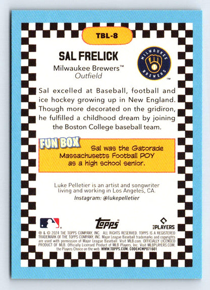 Sal Frelick Thrownback Checkerboard 2024 Topps Big League Baseball Rookie Card # TBL-8