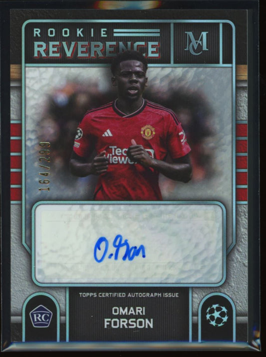 Omari Forson /299 2024 Topps Museum Collection UEFA Rookie Autograph Card # RRA-OF