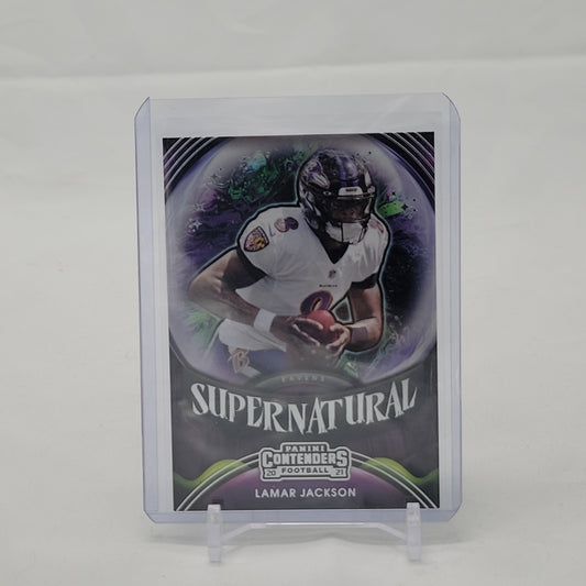 Lamar Jackson- Supernatural 2021 Panini Contenders Insert SN-LJA