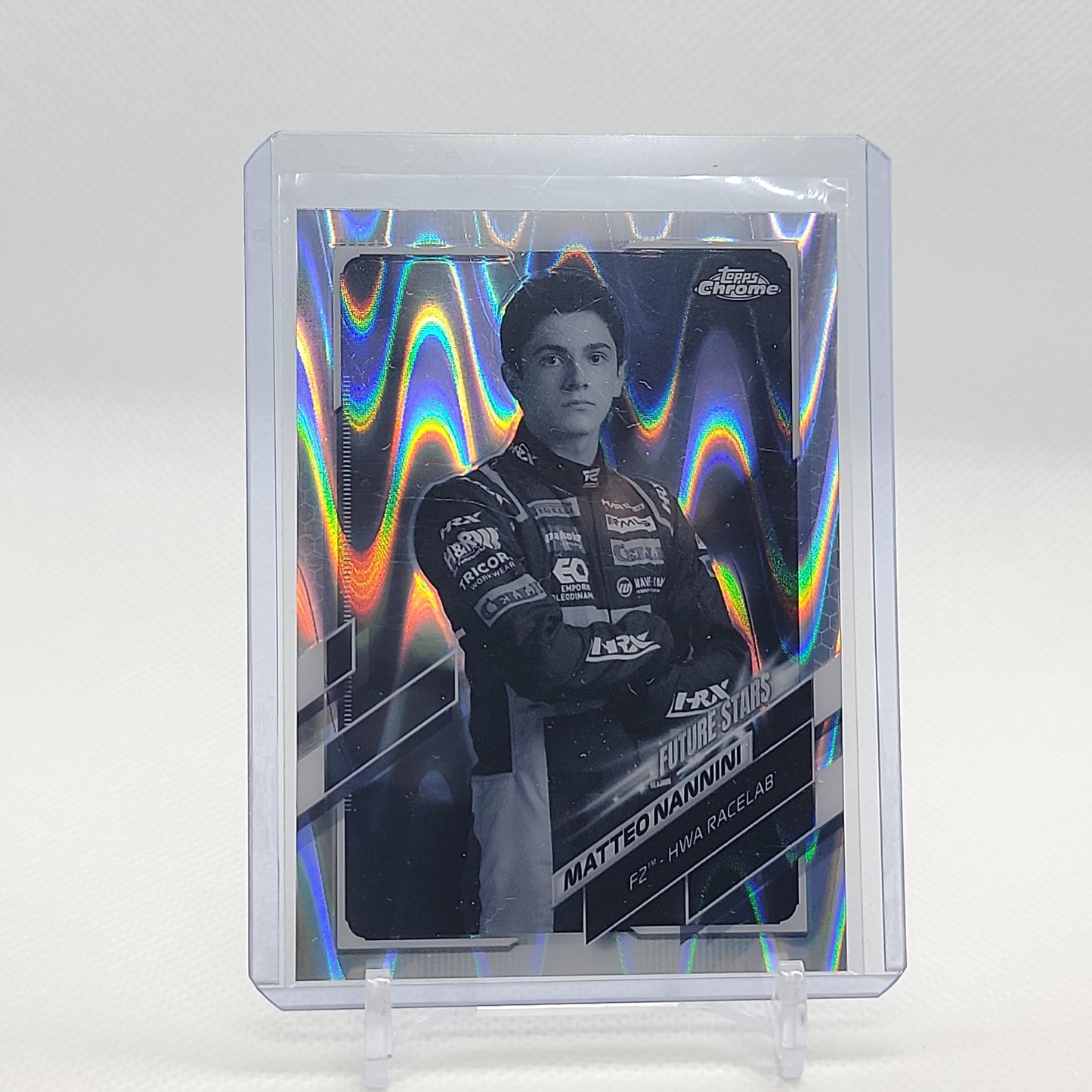 Matteo Nannini Black and White Ray Wave Topps Chrome Formula 1 Base Card #74