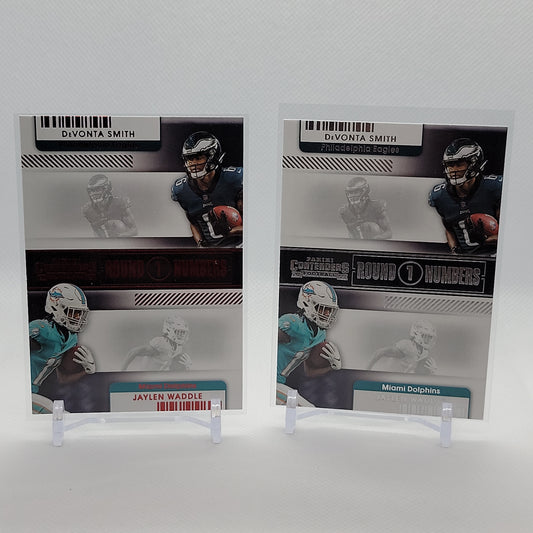 DeVonta Smith & Jaylen Waddle - Round Numbers Panini Contenders 2021 Insert